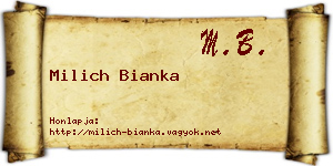 Milich Bianka névjegykártya