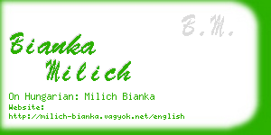 bianka milich business card